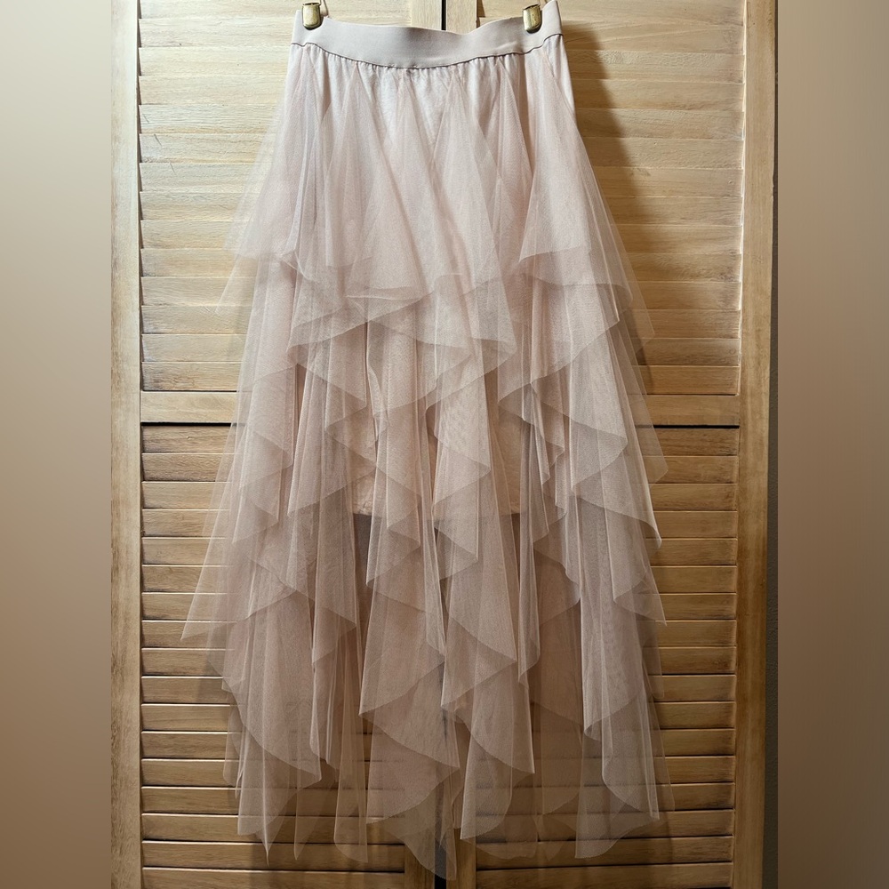 Full length fairy tulle skirt nude/pink color - M